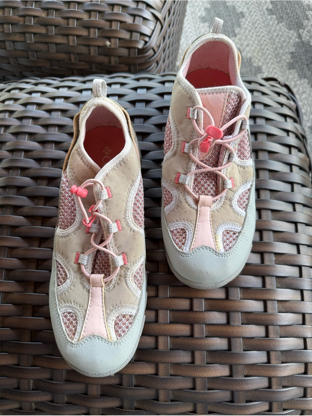Columbia Kids Beige Pink Mesh Slip-On Water Sneakers